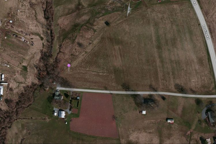 Using Google Maps the purple pin points to the approximate location where the cut stones were cleared and the ground hogs dug up bones. This is the place he believes could have been a cemetery.